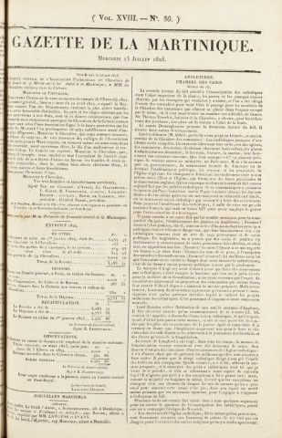 Gazette de la Martinique (1825, n° 56)