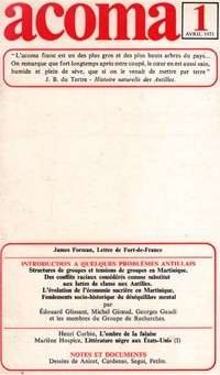 Acoma, revue de littérature, de sciences humaines et politiques. N°1, 1971. (PER 1295)