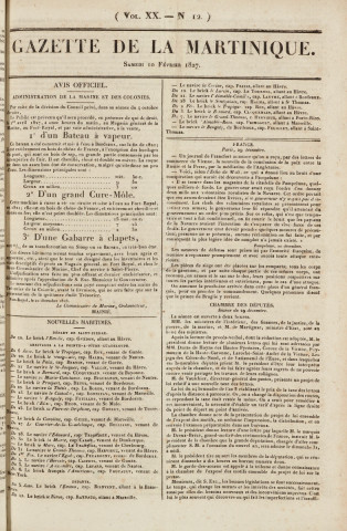 Gazette de la Martinique (1827, n° 12)