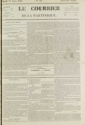 Le Courrier de la Martinique (1841, n° 66)