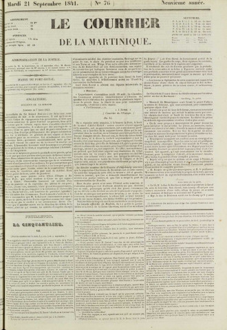 Le Courrier de la Martinique (1841, n° 76)