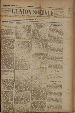 L'Union sociale (n° 589)