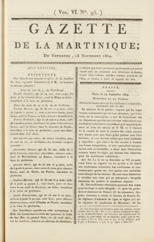 Gazette de la Martinique (1814, n° 95)