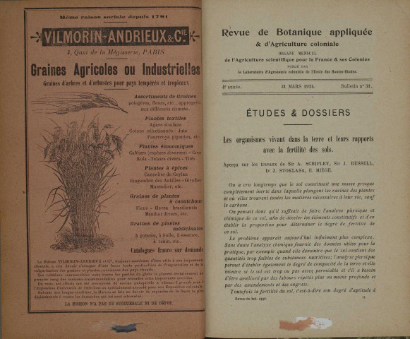 Revue de botanique appliquée et d'agriculture coloniale (n° 31)