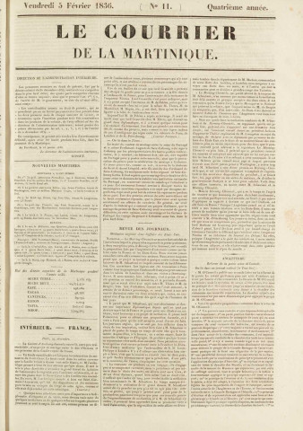 Le Courrier de la Martinique (1836, n° 11)