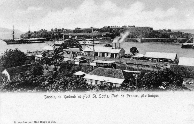 Bassin de Radoub et fort Saint-Louis. Fort-de-France. Martinique