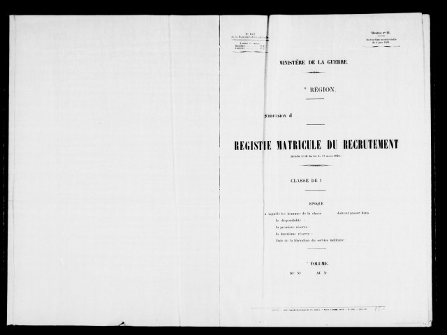 Etats signalétiques et des services, n° 503 à 1002