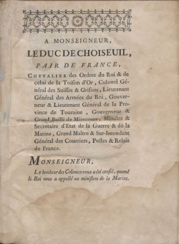 Voyage à la Martinique : contenant diverses observations sur la physique, l'histoire naturelle, l'agriculture, les moeurs et les usages de cette isle, faites en 1751 et dans les années suivantes