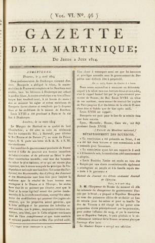 Gazette de la Martinique (1814, n° 46)