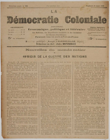 La Démocratie coloniale (n° 205)