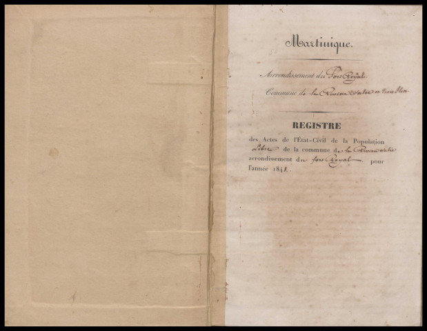 Population blanche et libre : naissances, mariages, décès, reconnaissances (commune de Trois-Bourgs)