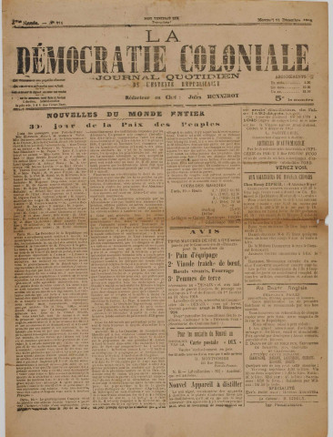La Démocratie coloniale (n° 311)