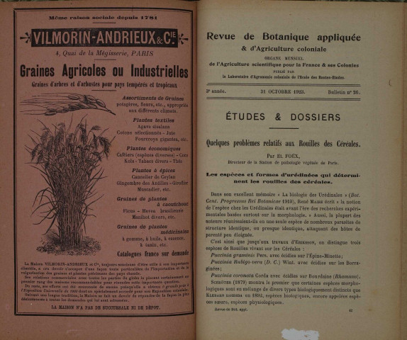 Revue de botanique appliquée et d'agriculture coloniale (n° 26)