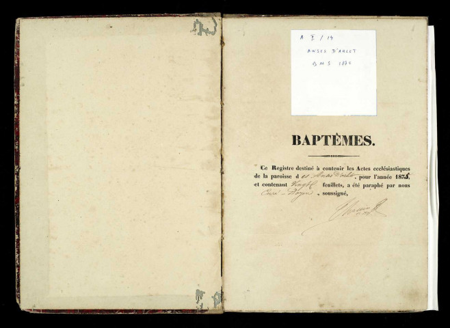 Baptêmes, mariages, sépultures