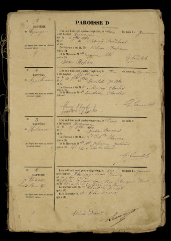 Baptêmes, mariages, sépultures