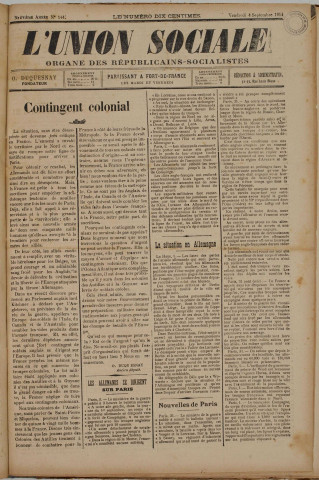 L'Union sociale (n° 144)
