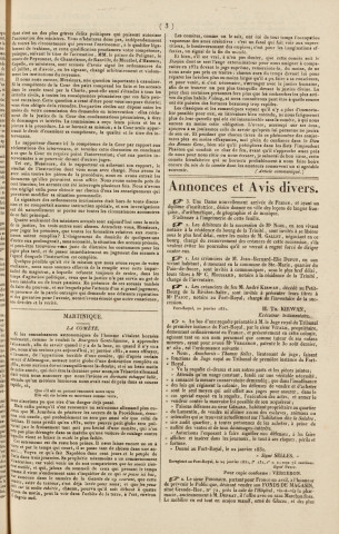 Gazette de la Martinique (1831, n° 9)