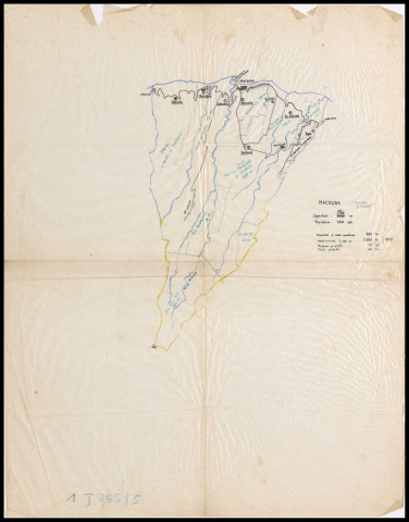Brouillons ayant servi à l'élaboration de la carte des exploitations et industries agricoles de Martinique dont une carte d'Antoine Sobesky
