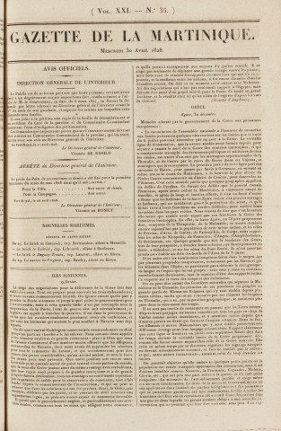 Gazette de la Martinique (1828, n° 35)