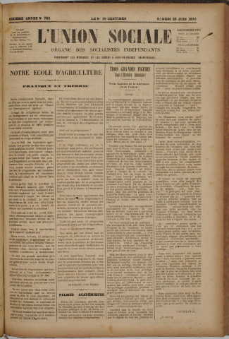 L'Union sociale (n° 793)