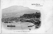 Saint-Pierre (Martinique). La rade et la montagne Pelée