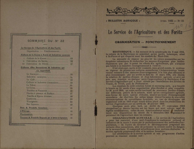 Bulletin agricole de la Martinique (avril 1922)