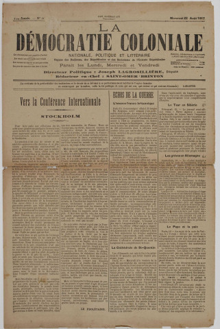 La Démocratie coloniale (n° 32)