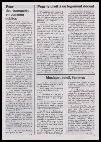 Femmes martiniquaises, organe de l'Union des femmes de la Martinique