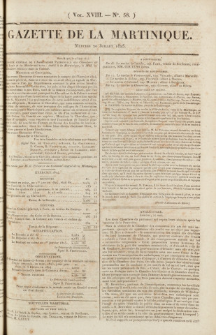 Gazette de la Martinique (1825, n° 58)
