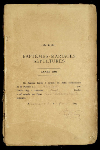 Baptêmes, mariages, sépultures