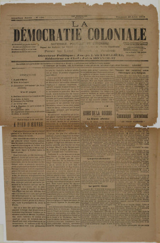 La Démocratie coloniale (n° 134)