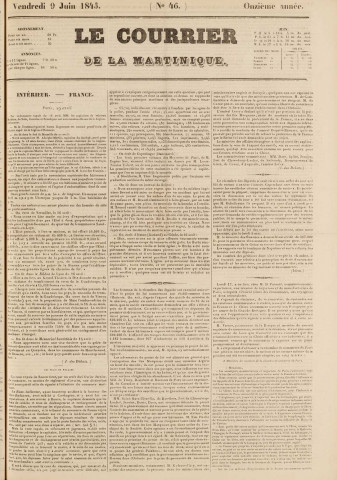 Le Courrier de la Martinique (1843, n° 46)