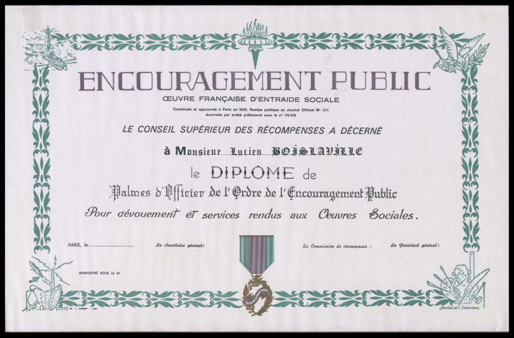 Dipôme de commandeur de l'ordre national du mérite