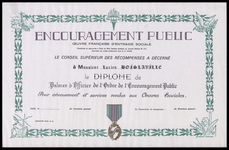 Dipôme de commandeur de l'ordre national du mérite