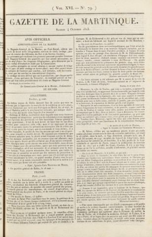 Gazette de la Martinique (1823, n° 79)