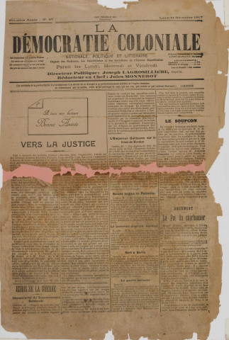 La Démocratie coloniale (n° 87)