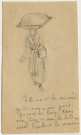 Femme, tray de vêtements sur la tête et boîte à la main