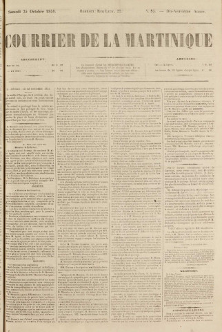 Le Courrier de la Martinique (1851, n° 85)