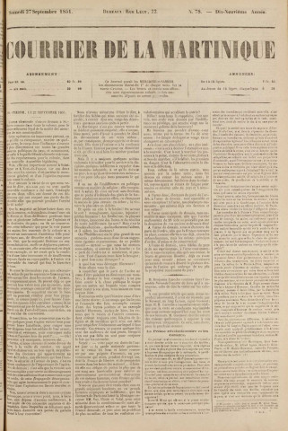 Le Courrier de la Martinique (1851, n° 78)