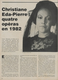 Ensemble documentaire (photographies, articles de presse, brochures) concernant Christiane Eda-Pierre. (61 J Papiers Nardal)