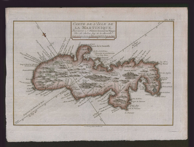 Carte de l'isle de la Martinique