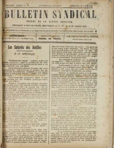 Bulletin syndical (n° 12)