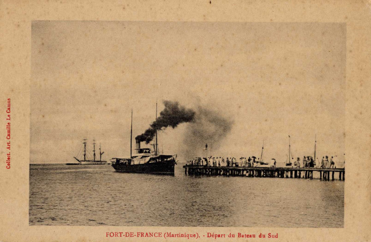 Martinique. Fort-de-France. Départ du bateau du Sud