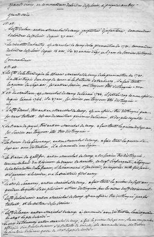 Mémoire sur les "Grans croix et commandeur de l'Ordre de St Louis à proposer au Roi ..." : manuscrit autographe signé du maréchal de Viomesnil