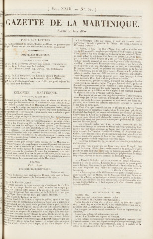 Gazette de la Martinique (1830, n° 51)