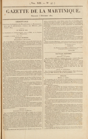 Gazette de la Martinique (1821, n° 97)