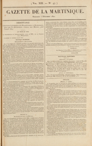 Gazette de la Martinique (1821, n° 97)