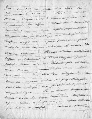 Lettre signée "Eugène Napoléon" au général Grenier concernant les propositions du roi de Naples Joachim Murat