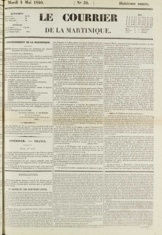 Le Courrier de la Martinique (1840, n° 36)