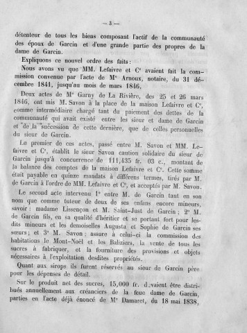 Affaire opposant les héritiers de la dame de Garcin et le sieur Gastel : mémoire de Pory-Papy, avocat-avoué